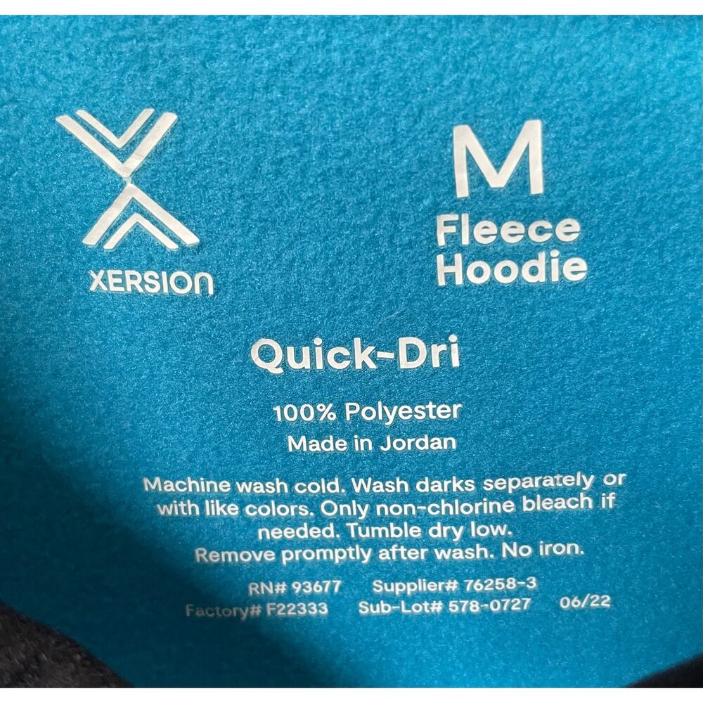 Xersion Fleece Hoodie Men's Size M Pullover Quick-Dri Blue Athleisure Workout - Picture 3 of 5